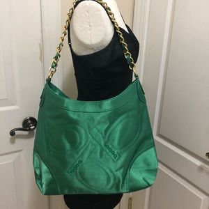 Bebe Green Shoulder Bag with Chain Strap